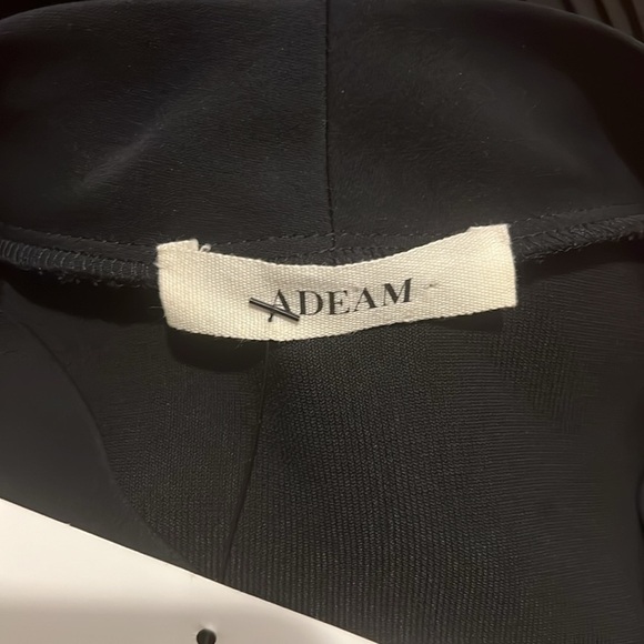 ADEAM Black V-Neck Short Sleeve Pleated Asymmetric Hem Long Tent Dress M - Picture 12 of 16